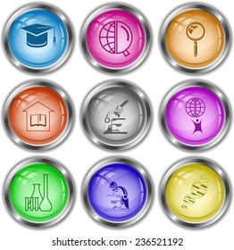 Science set. Vector internet buttons.