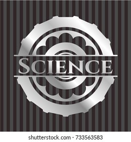 Science silver badge or emblem
