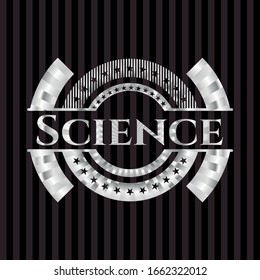 Science silver shiny emblem]. Vector Illustration. Mosaic.