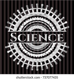 Science silvery shiny emblem
