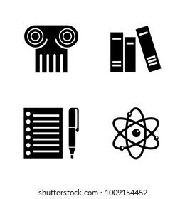 Science. Simple Related Vector Icons Set for Video, Mobile Apps, Web Sites, Print Projects and Your Design. Black Flat Illustration on White Background.