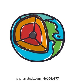 Science and space concept represented by planet icon. Isolated and sketch illustration