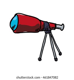 Science and space concept represented by telescope icon. Isolated and sketch illustration