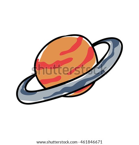 Science and space concept represented by jupiter planet icon. Isolated and sketch illustration