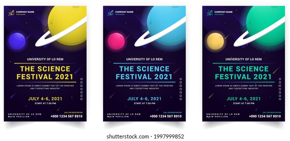 
Science Space Event Digital Flyer Template Design. Science Project Seminar Report Event Flyer Template.