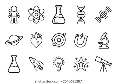 Science and Space Line Icons