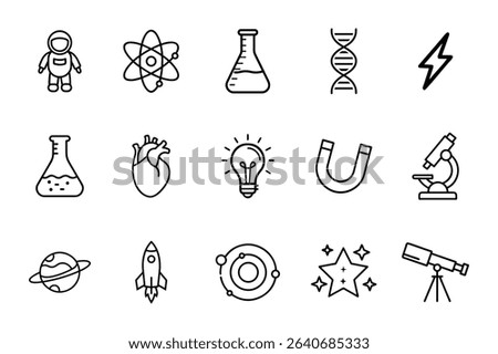 Science and Space Line Icons