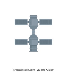 Science space station icon flat vector. Mars exploration. International space station isolated