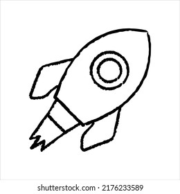 Science Spaceship handgezeichnet Symbol, Vektorgrafik