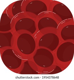 Ciencia para el adn de estudio, célula humana en corte bajo microscopio, investigación médica, ilustración vectorial estilo caricatura, aislada en blanco.