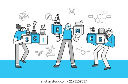 Science Subject Hand Drawn Character Illustration