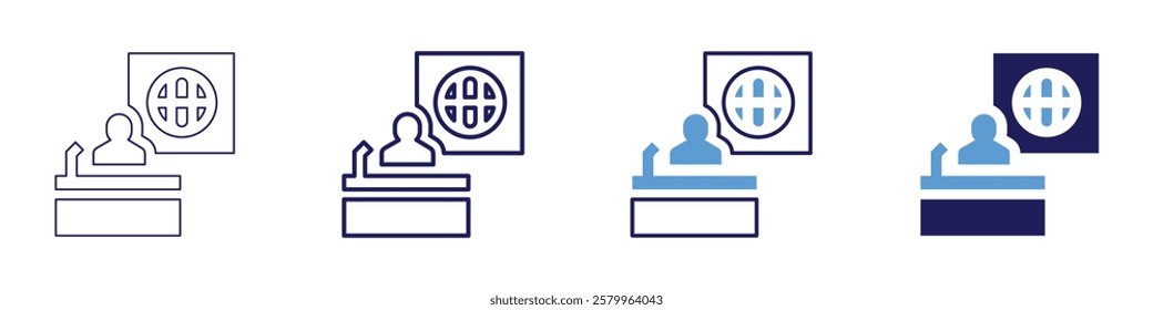 Science summit icon in 4 different styles. Thin Line, Line, Bold Line, Duotone. Duotone style. Editable stroke.