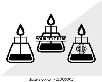Science SVG Monogram Vector Illustration Silhouette