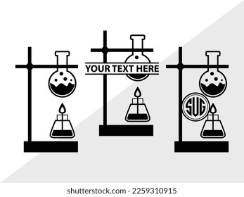 Science SVG Monogram Vector Illustration Silhouette