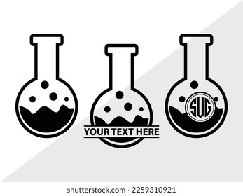 Science SVG Monogram Vector Illustration Silhouette