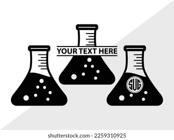 Science SVG Monogram Vector Illustration Silhouette