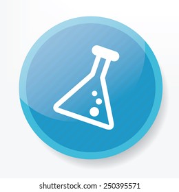Science symbol design on blue button,clean vector