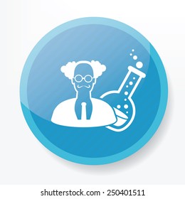 Science symbol design on blue button,clean vector