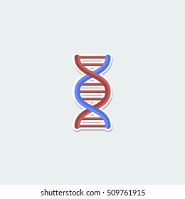 Science symbol - DNA molecule. School education, science research, biology colorful single icon. Basic element for web isolated on white background vector illustration in flat design.