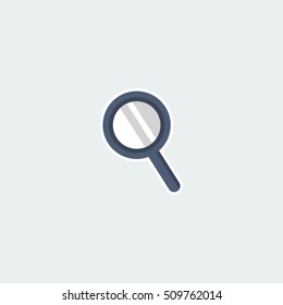 Science symbol - magnifying glass. Business analysis and analytics, science research colorful single icon. Basic element for web isolated on white background vector illustration in flat design.