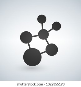 Science symbol, molecular logo. vector illustration isolated on white background.