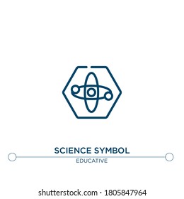 Symbol für die Vektorlinie der Wissenschaft. Einfache Elementgrafik. Symbol für Naturwissenschaften umreißt Symbol aus dem pädagogischen Konzept. Kann für Web und Mobile verwendet werden
