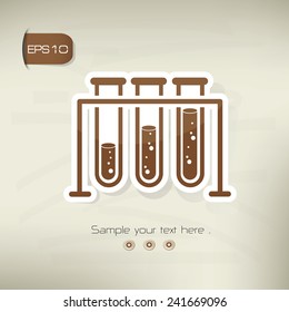 Science symbol,sticker design,brown version,clean vector