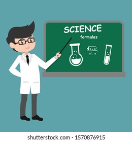 science teacher in classroom illustration vector illustration design