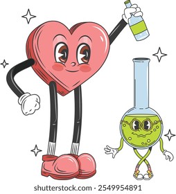 Science teacher logo green illustration