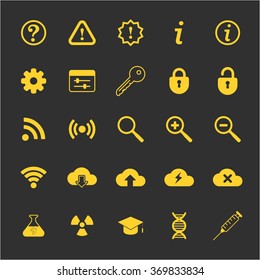 Science and tech icons set for web