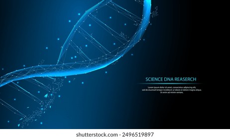 Science and technology background. DNA helix in futuristic technology style. Genetic and biology vector illustration