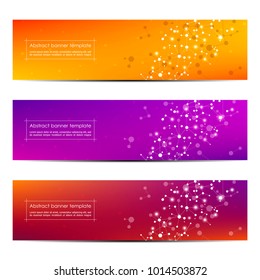 Science and technology banners. DNA molecule structure background. Scientific and technological concept. Vector illustration