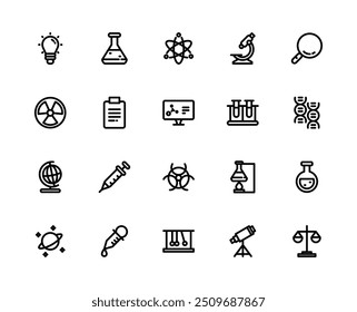 Ciencia y Tecnología Icono de contorno negro