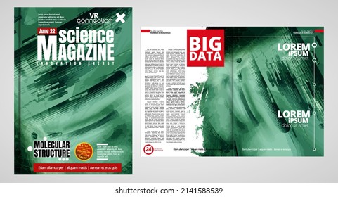 Science and technology business report brochure flyer design template vector. Presentation book cover templates