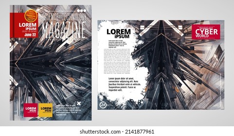 Science and technology business report brochure flyer design template vector