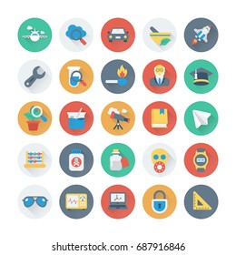 Science and Technology Colored Vector Icons 5