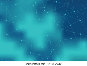 Science technology concept with Cloud sky background, Flat style vector illustration artwork size.