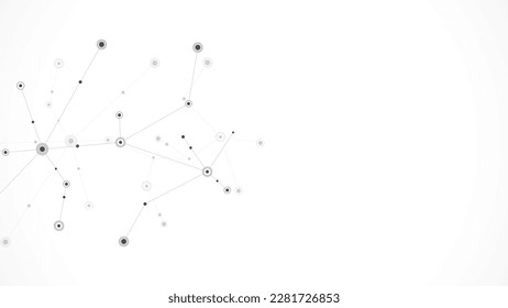 Science and technology concept with molecules. Vector illustration of minimalistic design