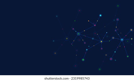 Science and technology concept with molecules. Vector illustration of minimalistic design