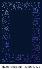 Science, Technology, Engineering, mathematics outline colored banner - STEM Education linear illustration with dark background