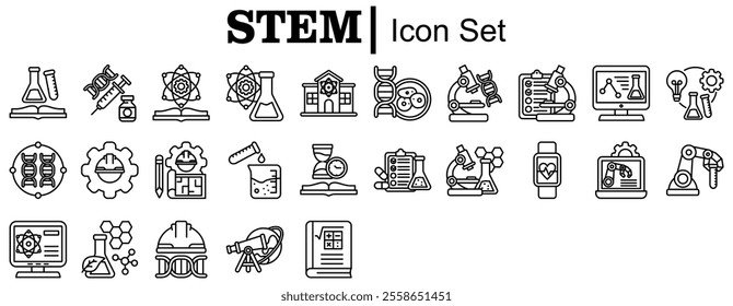 Science  Technology  Engineering  and Mathematics related icon set
