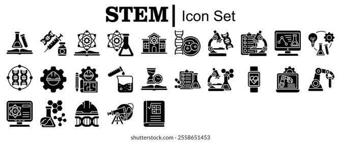 Science  Technology  Engineering  and Mathematics related icon set
