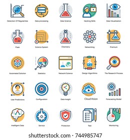 
Science and Technology Flat and Line Icons
