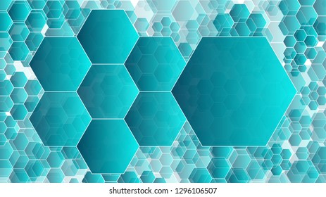 Science technology hexagonal graphic background conception