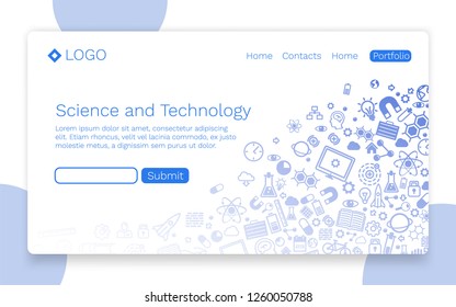 Science and Technology, icon background, Landing page concept. Vector illustration