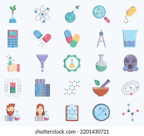 Science and technology icon set