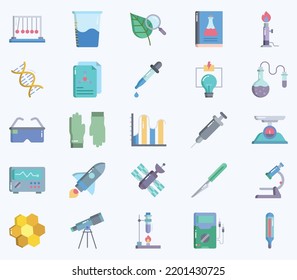 Science and technology icon set
