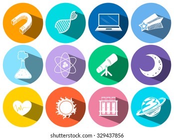 Science and technology icons illustration