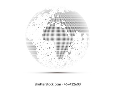 Science and technology image of globe, vector illustration 