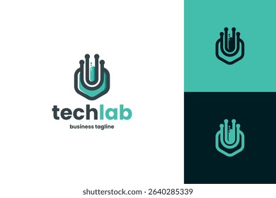 science technology laboratory logo vector